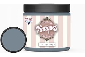 Vintiques Chalk & Mineral Paint plus color card, Matte Finish- Easy Application for DIY Projects - Furniture, Wood, Metal, Home Decor and More, Tranquility, 8oz