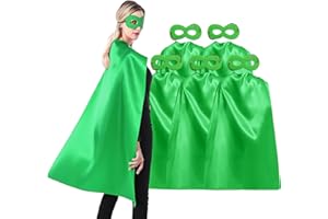 ADJOY Superhero Capes and Masks for Adults Teenagers Men & Women Party Dress Up Costumes Team Building - 5 Packs