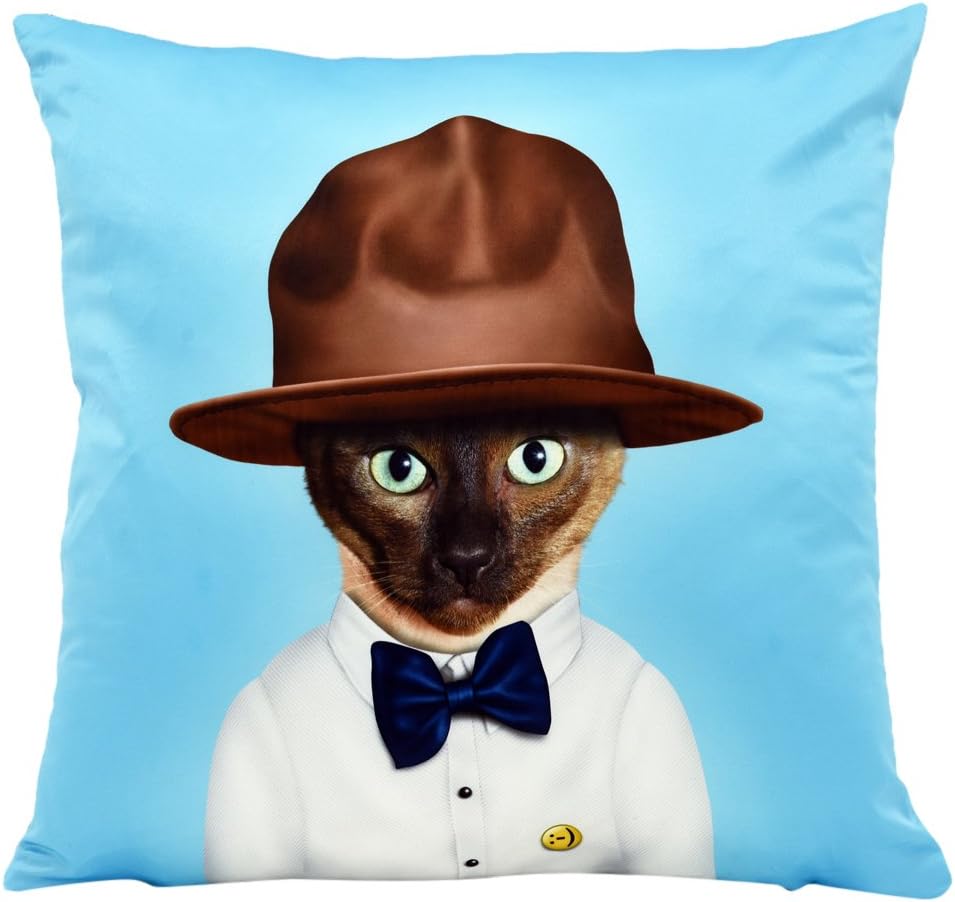 Empire Art Direct Pets Rock Purrell Decorative Throw Pillow