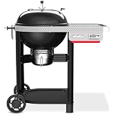 Weber&reg; Performer&trade; 22‑Inch Charcoal Grill for Outdoor Cooking, Black | Charcoal Kettle on a Cart with Prep Table, Weber Works&trade; Rail, Black Porcelain-Enameled Finish, Temperature Control Dampers