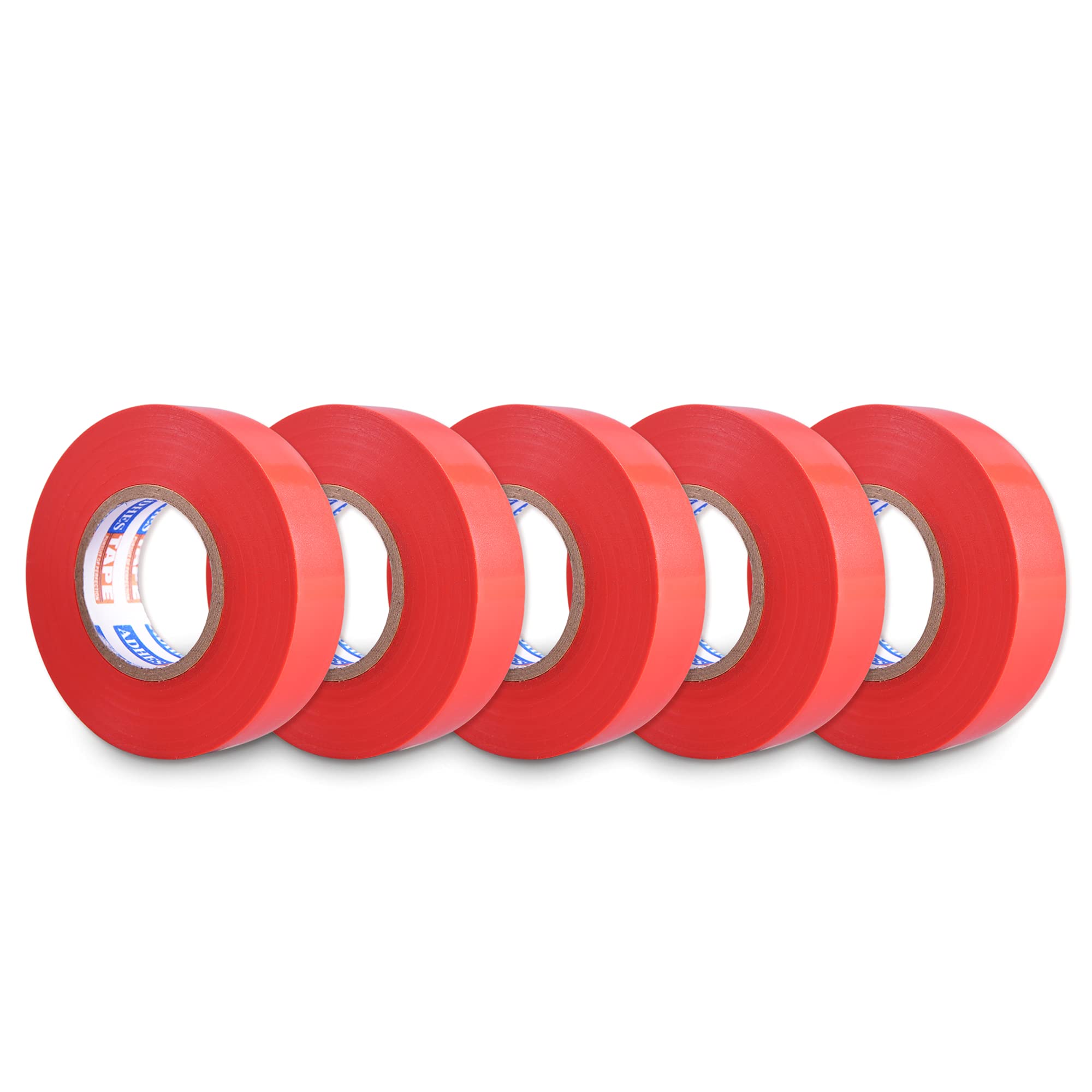 ADHES Electrical Tape Red Electric Tape Heat Resistant Tape,19mmx20m, Pack of 5Rolls