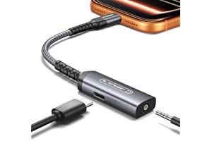 JSAUX USB C to 3.5mm Audio Jack Adapter+USBC Input, 2-in-1 USB C Headphone Adapter with PD 60W Fast Charging, Type C to Aux C