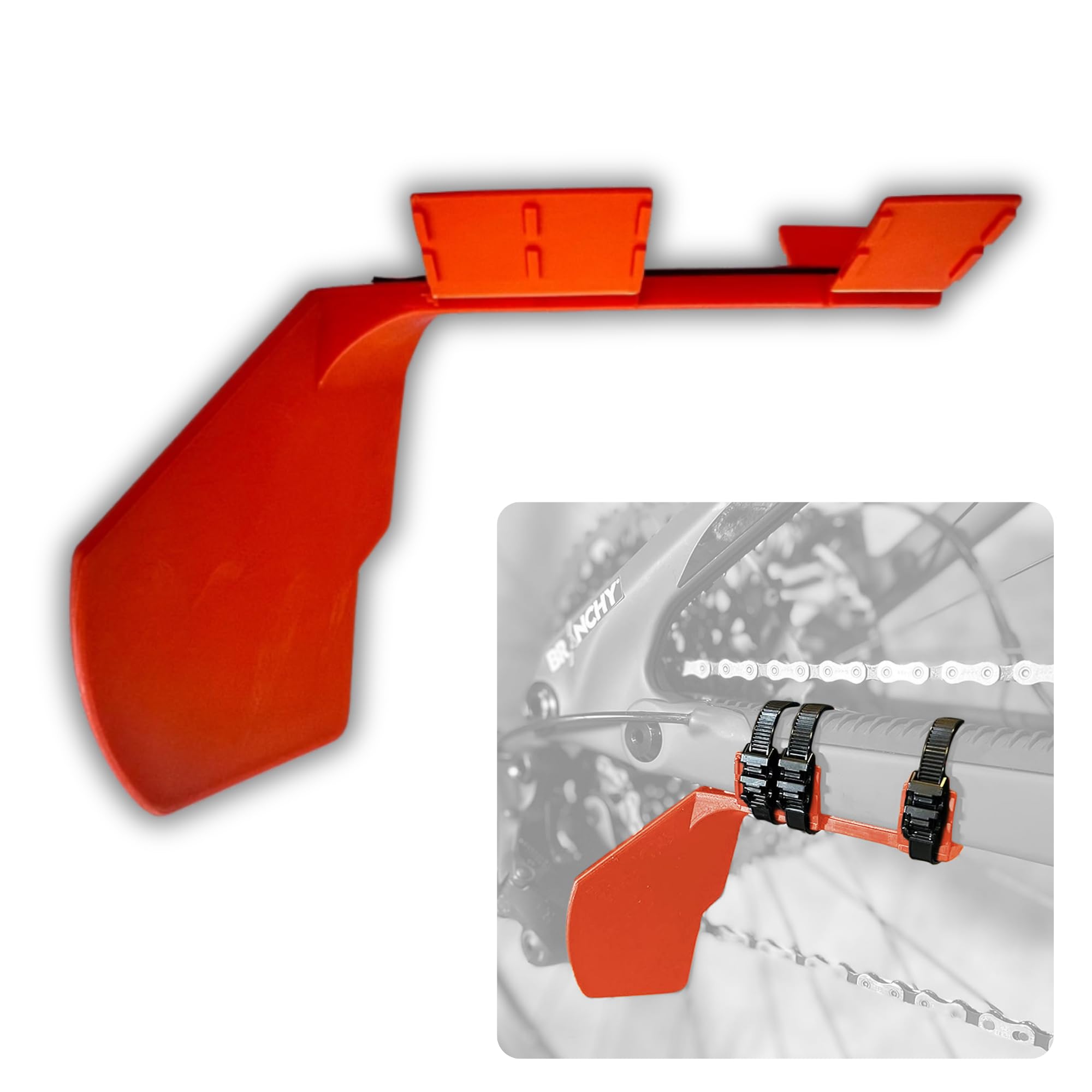 Branchy Protection, Universal Rear Bike Shift Protector | Recommended for MTB, Ebike, Enduro, DH, Gravel (Halloween Orange) โ image 1