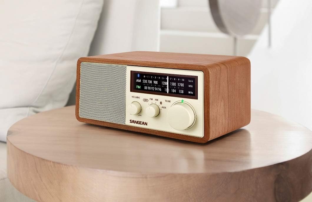 Sangean WR-16 AM/FM/Bluetooth Wooden Cabinet Radio with USB Phone Charging: Electronics