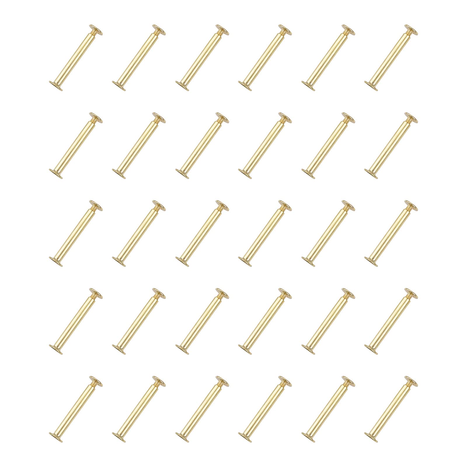 INCREWAY 50 Sets Binding Chicago Screws, 5mm x 18mm Brass Plated Binding Screw Binder Post, Brass Tone — image 1