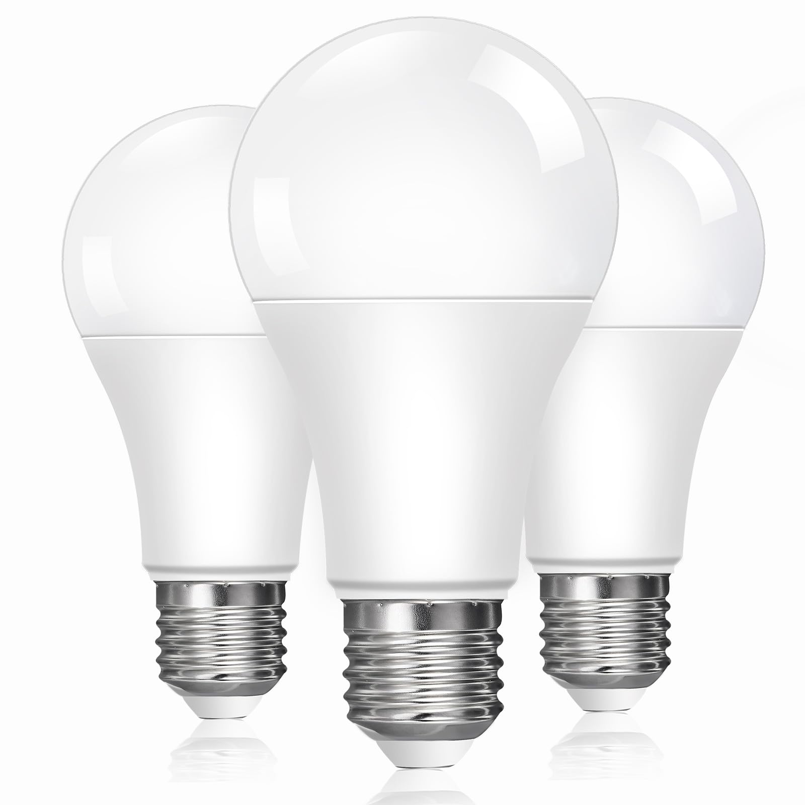 Caldarax E27 Edison Screw LED Light Bulbs, 100W Equivalent, 13W A60 E27 LED Bulb, Cool White 6500K, 1200LM, ES Energy Saving Light Bulbs, Non-Dimmable, Pack of 3