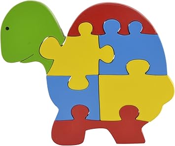 Skillofun Wooden Take Apart Baby Puzzle Large -Tortoise, Multi Color