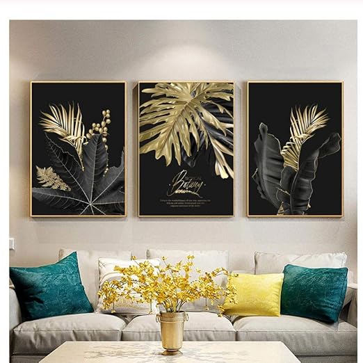 Kaxiou Nordic Poster Blatt Pflanze Kunstdruck Abstrakte Malerei Tropische Blatter Wandkunst Leinwand Moderne Wandbilder Fur Wohnzimmer Dekor 50x70cmx3 Pcs Kein Rahmen Amazon De Kuche Haushalt