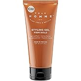 CHI pour Homme Styling Gel for Men, Firm Hold Hair Gel for Maximum Shine & Defined Styles, Made With Aloe Vera & Nettle, Fresh, Woody Scent, 3 oz