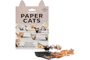 50 Sheets DIY 3D Paper Cats Origami Kit, Fun Creative Craft Activity & Desk Decor for Adults, Cat Lovers