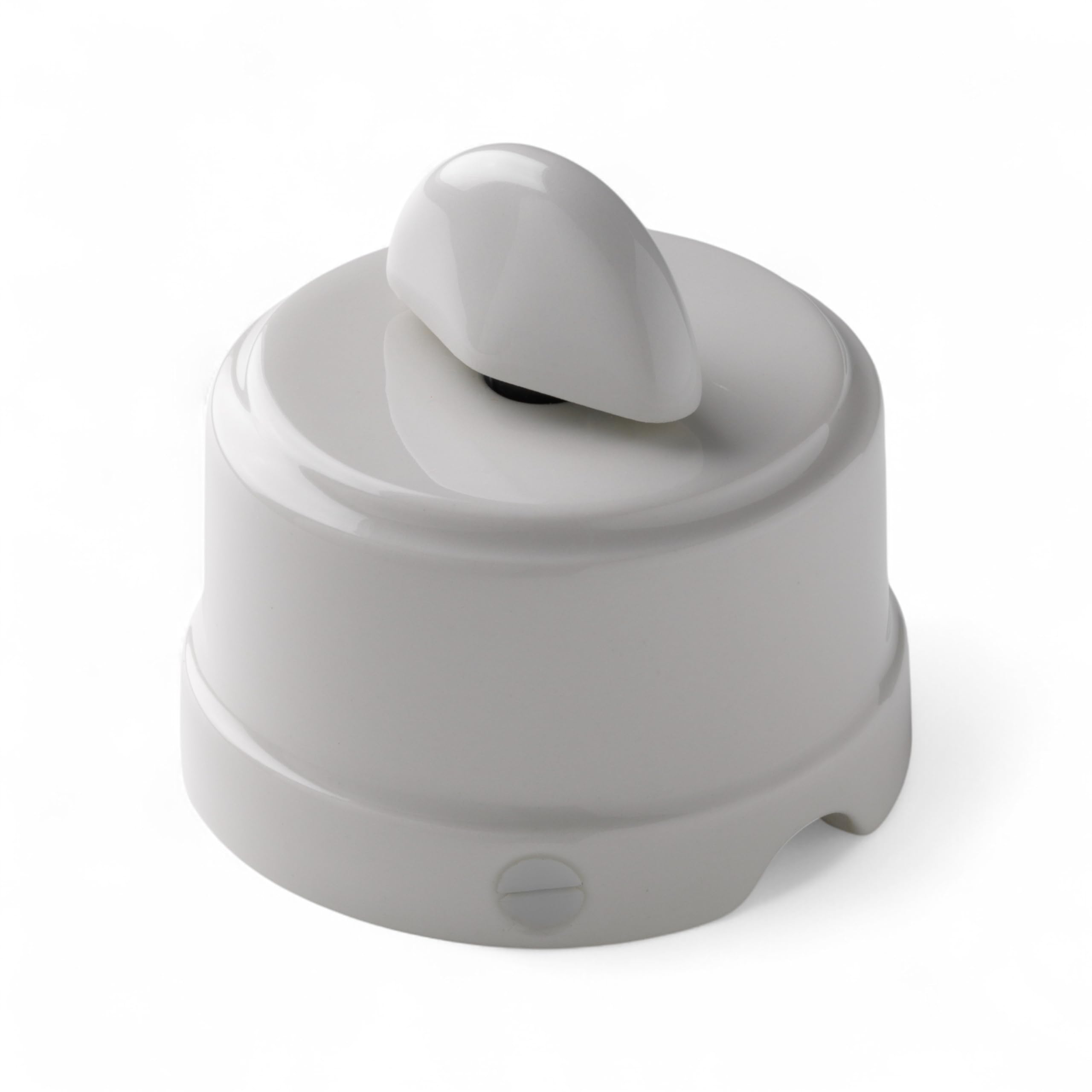 Klartext Belle ÉPOQUE Vintage Style Rotating Button for Installation with Textile Cable Fine China Craft White Gloss