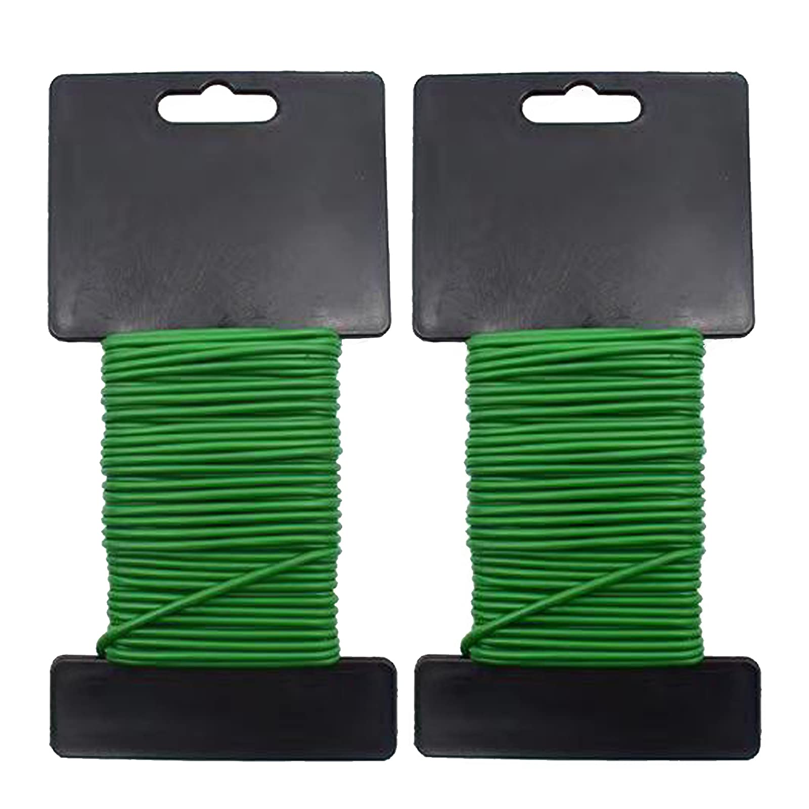Taasmoog Garden Plant Wire - 2 x 10m Green Garden Soft Tie - Soft Plant Twist Ties Wires for Gardening Climbing Plants Shrubs and Flowers - Plastic Soft Wire (2.5mm Diameter)