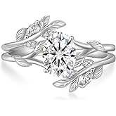 VA JENT Moissanite Rings For Women, 1.55ct D Color VVS1 925 Sterling Silver Ring Oval Cut Engagement Promise Ring for Women Size 6-9