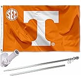 Tennessee Volunteers SEC Flag with Pole and Bracket Holder University Set