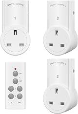 HBN Remote Control Plug Socket 13A 3120W 100ft Range 3 Pack with 1 Remote