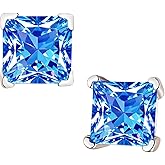 Moissanite Stud Earrings for Women, 0.8-2ct D Color, VVS1 Clarity, White Gold-Plated 925 Sterling Silver Stud Earrings, Anniversary Birthday for Women Men