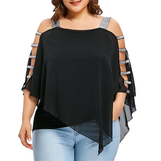 Womens Sexy Plus Size Oversized Tops Kanpola Ladies Fashion Cold