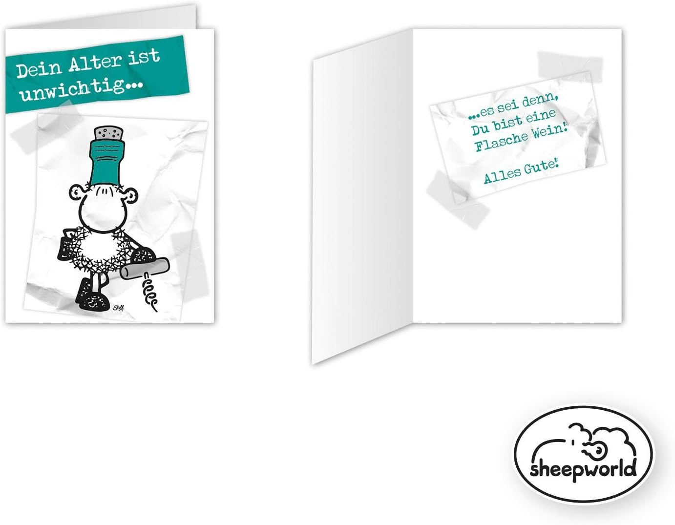 Sheepworld Mini Klappkarte Geburtstagskarte Nr 24 Dein Alter Ist Unwichtig Es Sei Denn Du Bist Eine Flasche Wein Alles Gute 80524 Amazon De Burobedarf Schreibwaren