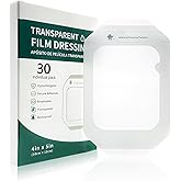 Transparent Film Dressing, 4"x 5" 30 Packs Clear Waterproof Bandage for Wound Care or IV Shield, Tattoo Aftercare Bandage, Scar Therapy, Adhesive Patches for Swimming, Showering, Wounds