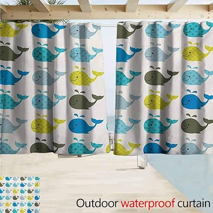 Amazon Com Andytours Simple Curtain Nursery Colorful Whales