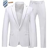 MOGU Suits for Men, 2-Piece Tuxedo Set with 1-Button Jacket, Pants for Formal Events
