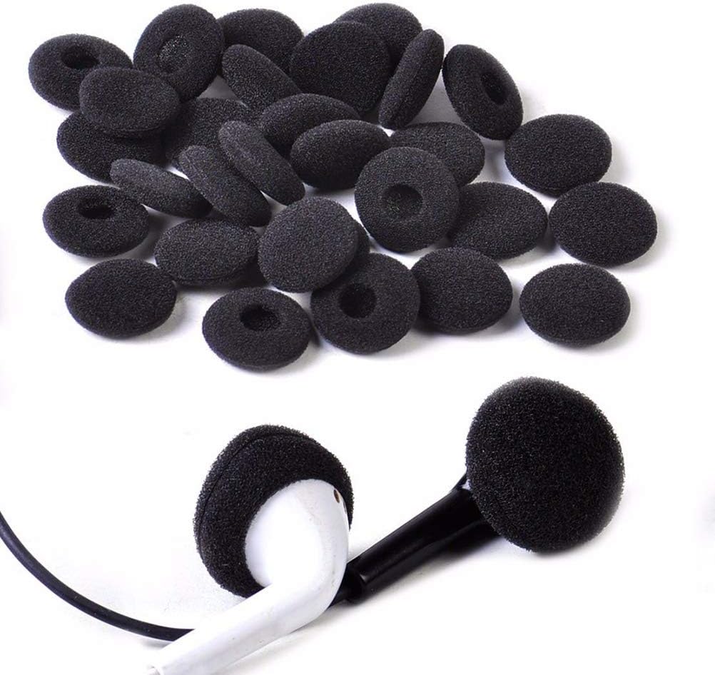 Black Soft Foam Sponge Ear Pad Earbud Cap For Headphone 120PCS