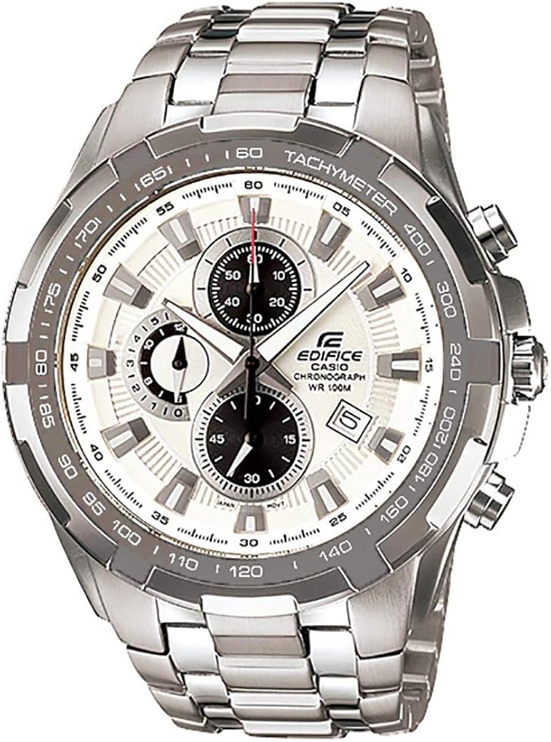 Casio Men's Edifice EF539D7AV Silver StainlessSteel Quartz Watch with White Dial Amazon.co.uk Casio Men's Edifice EF539D7AV Silver StainlessSteel Quartz Watch with White Dial Amazon.co.uk