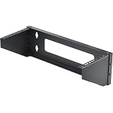 StarTech 4U Vertical Wall-Mount Bracket, 19in, 121lb, 55kg (RK419WALLV-N) | Open-frame bracket for servers and patch panels, EIA-310, Four keyholes, M5 cage nuts, Screws