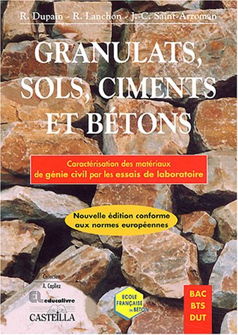 Granulats, sols, ciments et bétons
