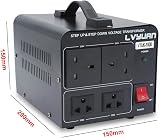 LVYUAN 1000W Voltage Transformer 220V to 110V UK to US Dual Sockets view 7