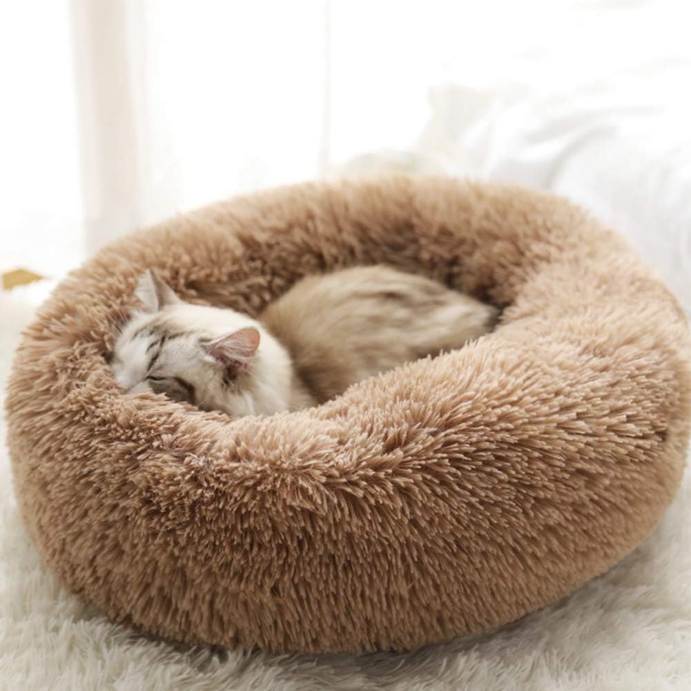 Ukmaster Fluffy Soft Plush Round Cat Cushion Bed Round Nest Medium
