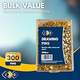 JKG 300 x Gold Metal Push Pins for Notice Boards Cork Bulletin Map Pin Art view 3