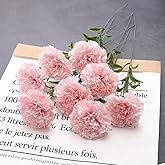 XIYUAN 15 Inch Bouquets 20 Stem Carnations,Carnations Artificial Flowers,No Fade Artificial Flower, Silk Petals Fake Flowers Forever Plants for Home Party and Wedding Decor (Light Pink)
