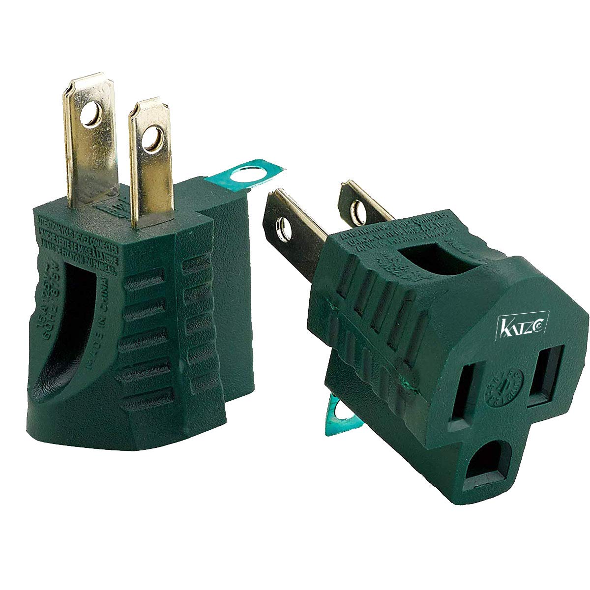 3Prong to 2Prong Grounding Adapter 2 Piece for Wall Outlets