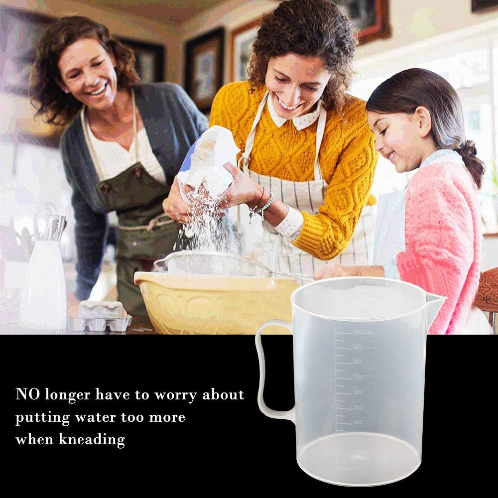 Surflyee Plastic Measuring Jugs Set, 3-Piece, Transparent, 250ml, 500ml, 1000ml, Heat-Resistant, BPA-Free, Kitchen Measuring Jugs - Image 4
