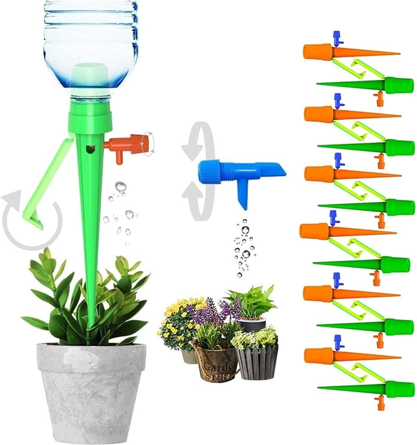 AWAVM 20Pcs Automatic Plant Watering Spikes Watering System Drip Irrigation Kit for Outdoor Indoor Garden Hanging Basket Vacation Holiday Feeder Slow Release Indicator