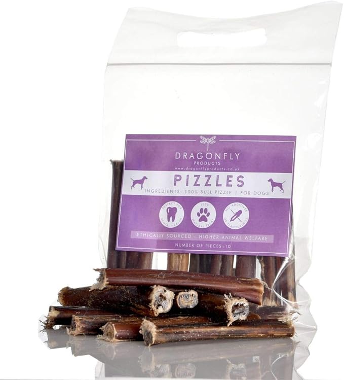 Dragonfly Products 10 pieces Bulls PIZZLES Pizzle Bully Stick for Dogs