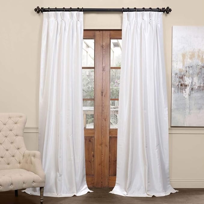 DH 1 Piece Off White Pinch Pleat Curtain Panel (25" x 96