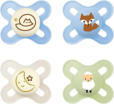 Chupete Original para Recién Nacidos 0-2 Meses, Día y Noche, 4 uds
