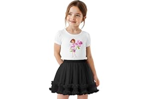 GroYolan Girls Tutu Skirt Soft Fluffy 3 Layered Tulle Ruffle Skirt for Toddler Baby Kids Casual Party Costumes 1-10 Years