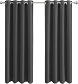 Aspire Homeware Blackout Curtains 2 Panels 66x72 Eyelet Rings Grey