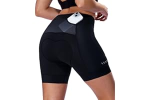 Sportneer Women's Cycling Shorts - 4D Anti-Chafing Padded Liner, 3 Secure Pockets & Breathable Quick-Dry Fabric for Long-Dist