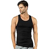 Knocker Men's 3 pc Tank Top Undershirts A-Shirt (L, 2 Black/1 Gray)