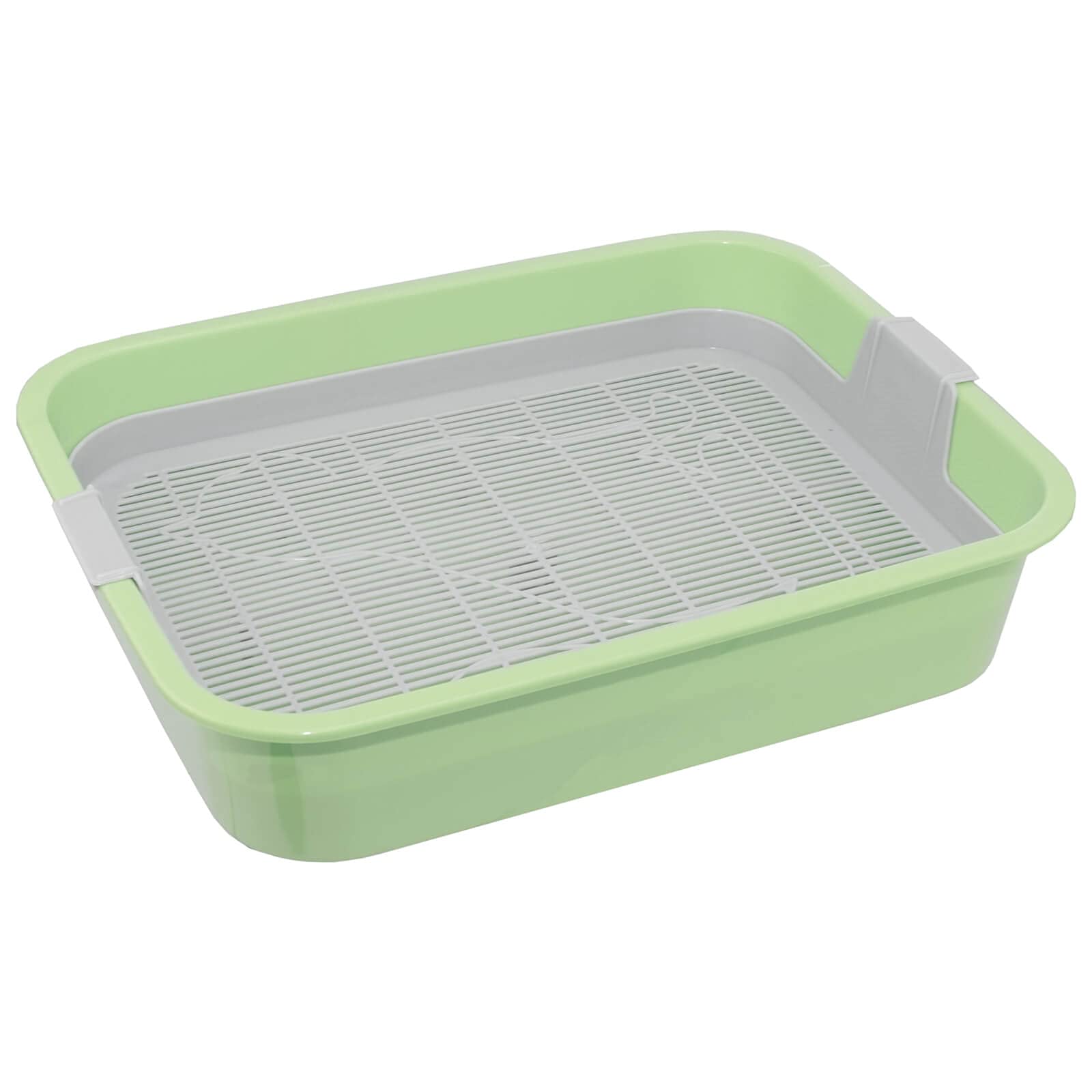 4BIG.fun - First Cat Litter Tray - Perfect for Kittens, Cats, Babies, Young Cats - Toilet Tray with Cleaning Strainer - House Clean Even Without Cat Litter - Available in Green or Grey