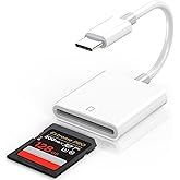 iPhone SD Card Reader USB C, Digital Camera Adapter, Trail Camera USB C Memory Card Reader for iPhone 17/16/15/iPad/MacBook/i