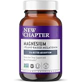New Chapter Magnesium &amp; Plant-Based Melatonin Supplement, 60 Tablets | Magnesium Glycinate, 325mg Magnesium and 1mg Tomato-Derived Melatonin for Sleep Support, Non-GMO, 100% Vegan, Gluten Free