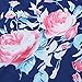 ZESICA Women's Crew Neck Short Sleeve Floral Shift Dress with Pockets Navy Blue Large