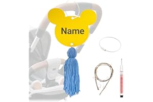 Stroller Identification Name Tag Pendant,Wood Hanger with Custom Name,Quickly Locate Your Stroller in Crowded Parks, Airports