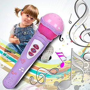 MDeal Handheld Musical Microphone Singing Mic Toy with Lights and Self Voice Clear Sound Specially Made for Artistic Children Who Loves to Sing (Assorted Color) (Set of 1)