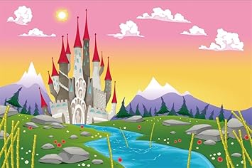 Amazon Com Lfeey 9x6ft Cartoon Medieval Castle Background Fantasy Mountain Landscape Backdrops For Photography Baby Shower Kids Children Party Birthday Events Decor Wallpaper Camera Photo